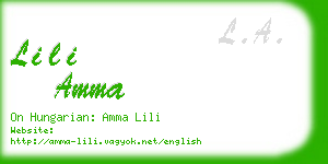 lili amma business card